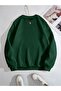 Brown Green Black Crew Neck Printed Oversize Sweatshirt - 2