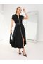 Women's Black Zipper Closure Pocket Dress