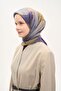 Olinda Silk Blend Scarf Abstract Pattern Purple 90X90 - 3