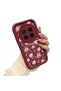 Vivo X300 Pro Compatible Shockproof Simple Claret Red Silicone Phone Case Flower Pattern - 2