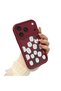 iPhone 18 Pro Max Compatible Case Camera Protector Floral Pattern Maroon Lover Couple Silicone Phone Case - 2