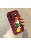 Infinix Hot 60I Compatible Cat Pattern Shockproof Simple Claret Red Silicone Phone Case - 3