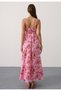 Floral Patterned Strappy Muslin Dress - 3