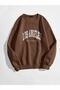 Printed Crew Neck Unisex Sweatshirt Oversize