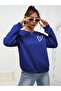 Women's heart printed oversize zero neck sweatshirt eyaxx sportwear company - 2