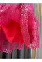 Satin Ribbon Detailed Sequin Costume Party Girl's Dress - 6