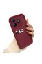 Realme Note 60 Compatible Shockproof Simple Claret Red Silicone Phone Case Panda Pattern - 2