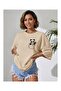 Women's Pocket Panda Printed Oversize Casual T-Shirt