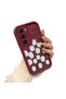 Infinix Hot 60 Compatible Shockproof Simple Claret Red Silicone Phone Case Flower Pattern - 2