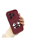Realme Note 60 Compatible Panda Pattern Shockproof Simple Claret Red Silicone Phone Case - 2