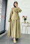 Pinterest Soft Line Slit Detailed Skirt Set - Green - 7