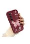 Redmi 15 5g Compatible Shockproof Simple Claret Red Silicone Phone Case Butterfly Pattern - 2