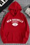 Unisex Large Size Printed Hooded Sweatshirt