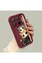 Mi 15t Pro Compatible Cat Pattern Shockproof Simple Claret Red Silicone Phone Case - 3