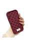 iPhone XS Compatible Shockproof Simple Claret Red Silicone Phone Case Bow Pattern - 2