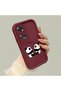 Oppo A60 Compatible Panda Pattern Shockproof Simple Claret Red Silicone Phone Case - 3