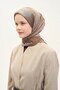 وشاح أوليندا من مزيج الحرير بنمط تجريدي من فرو المنك 90x90 - 3