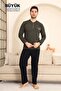 Plus Size Men's Pajama Set - Green Emblem Embroidered Lycra Combed Cotton 1194Uyb