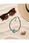 Blue Stone Red Beaded Foot Jewelry & Anklet