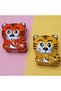 Metal Piggy Bank with Baby Tiger Figure - Children's Savings Box with Lock and Key, Red - 5