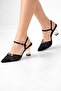 Melinta Lace Crystal Stone Heeled Shoes