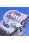 Metal Piggy Bank with Kitten Figure - Children's Savings Box with Bag and Key, Blue - 3