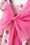 Baby Girl Dress Summer Strawberry Patterned Bandana Bow Detail Light Pink - 7