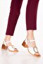 Genuine Leather Medium Heeled Daily Sandals Pkr.19008S White - 6