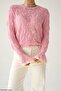 Women's Openwork Sleeve Gathered Knitwear Sweater - 4