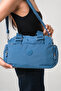 Lorenza Vellini Blue Women's Multi-Compartment Waterproof Crinkle Casual Crossbody and Shoulder Bag - 2