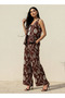Drawstring Waist Embroidered Pants - 3
