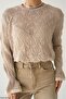 Women's Openwork Sleeve Gathered Knitwear Sweater - 6