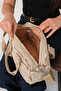 Elovia Beige Women's Multi-Compartment Waterproof Crinkle Daily Crossbody and Shoulder Bag - 5