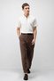 White Textured Knitted Polo Collar Men's T-Shirt - 4