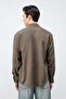 Khaki 100% Lyocell Striped Textured Men's Shirt - 7
