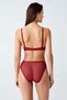 Luw 6120 Burgundy Color Padded Bra Set with Rope Detail, 2-Piece Set - 2