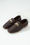 Genuine Leather Gold Buckle Ballerinas - 2