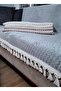 Tasseled Non-Slip Sponge Plush Patterned Sofa Cover 3-Seater Washable Sofa Cover 170X210 - 3