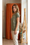 Low-Sleeve Combed Cotton Blouse with Shiny Print on the Front - 2