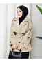Button Detailed Belted Oversize Bondit Trench Coat Rc803107 - 6