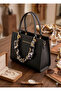 Women's Shoulder Bag - Original Medium Size Stylish Handbag with Gold Chain Shawl Accessory 6087