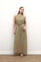 Long Dress with Belt Detail - Khaki