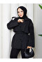Button Detailed Belted Oversize Bondit Trench Coat Rc803107 - 6