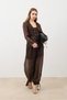Coffee Semi-Transparent Women's Trousers