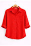 5-Pack Women's Black, White, Red, Burgundy, Blue Cotton Oversize Linen Single Pocket Comfortable Shirts - 4