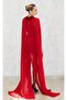 New Generation Red Chiffon Cape-Henna Dress Double Set-Kaftan-Bindali-Henna Dress-Wedding - 4