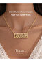 Bismillahirrahmanirrahim Written Horizontal Kufi Steel Symbol Zircon Plated Chain Blessings Against Evil Eye