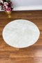 Plush Cream Circle Furry Soft Washable Non-Slip Base Carpet Runner Bedroom Bathroom Living Room - 4