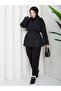Button Detailed Belted Oversize Bondit Trench Coat Rc803107 - 4