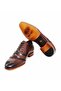 Brown Lace-Up Genuine Leather Men's Shoes - 3